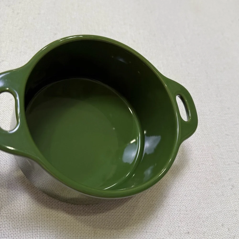Brocc Your Body Mini Round Ceramic Cocotte Dish with Lid Green